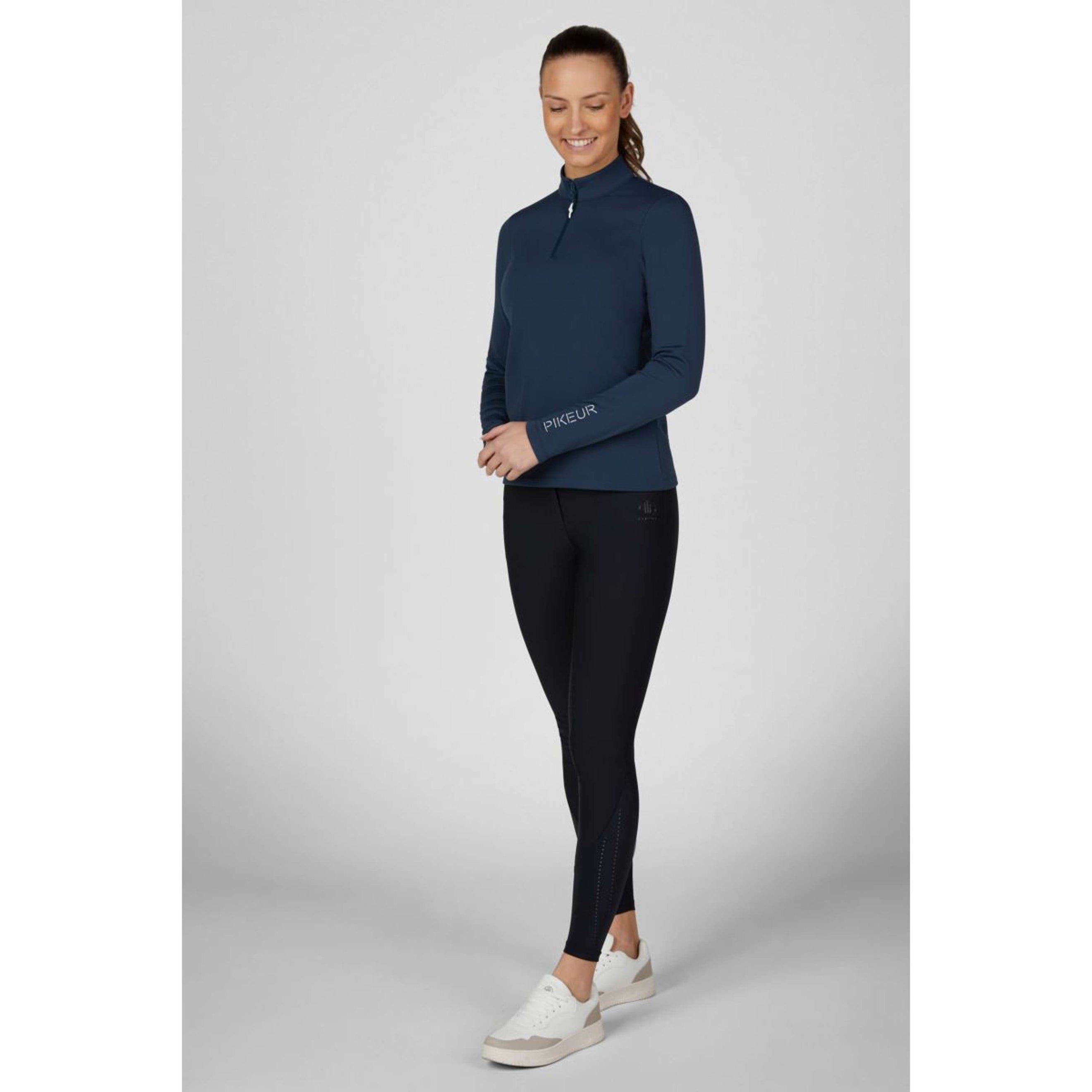 Pikeur Camiseta Zip Athleisure AW26 Mangas Largas Navy Blue