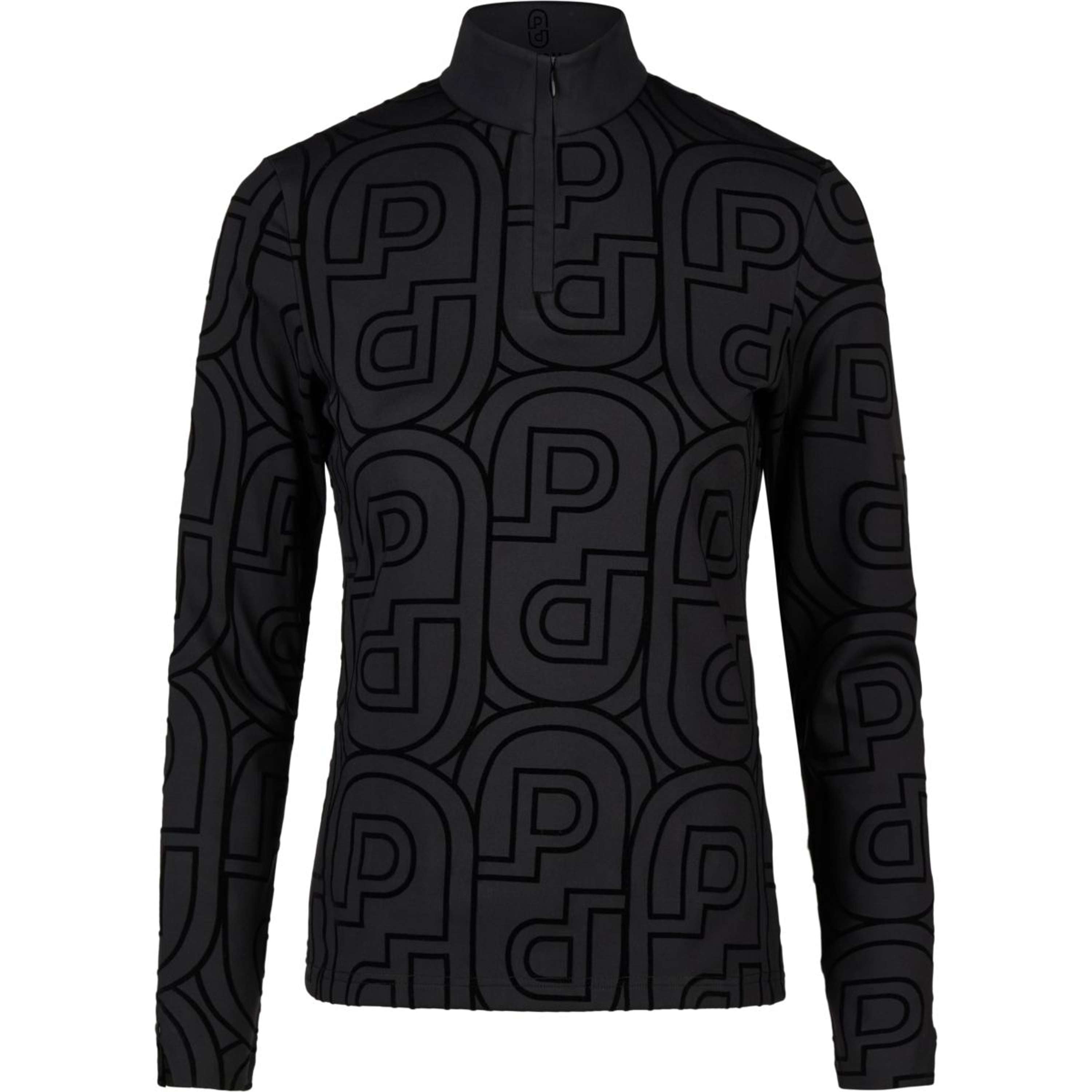 Pikeur Camiseta Zip Print Selection AW26 Mangas Largas Negro