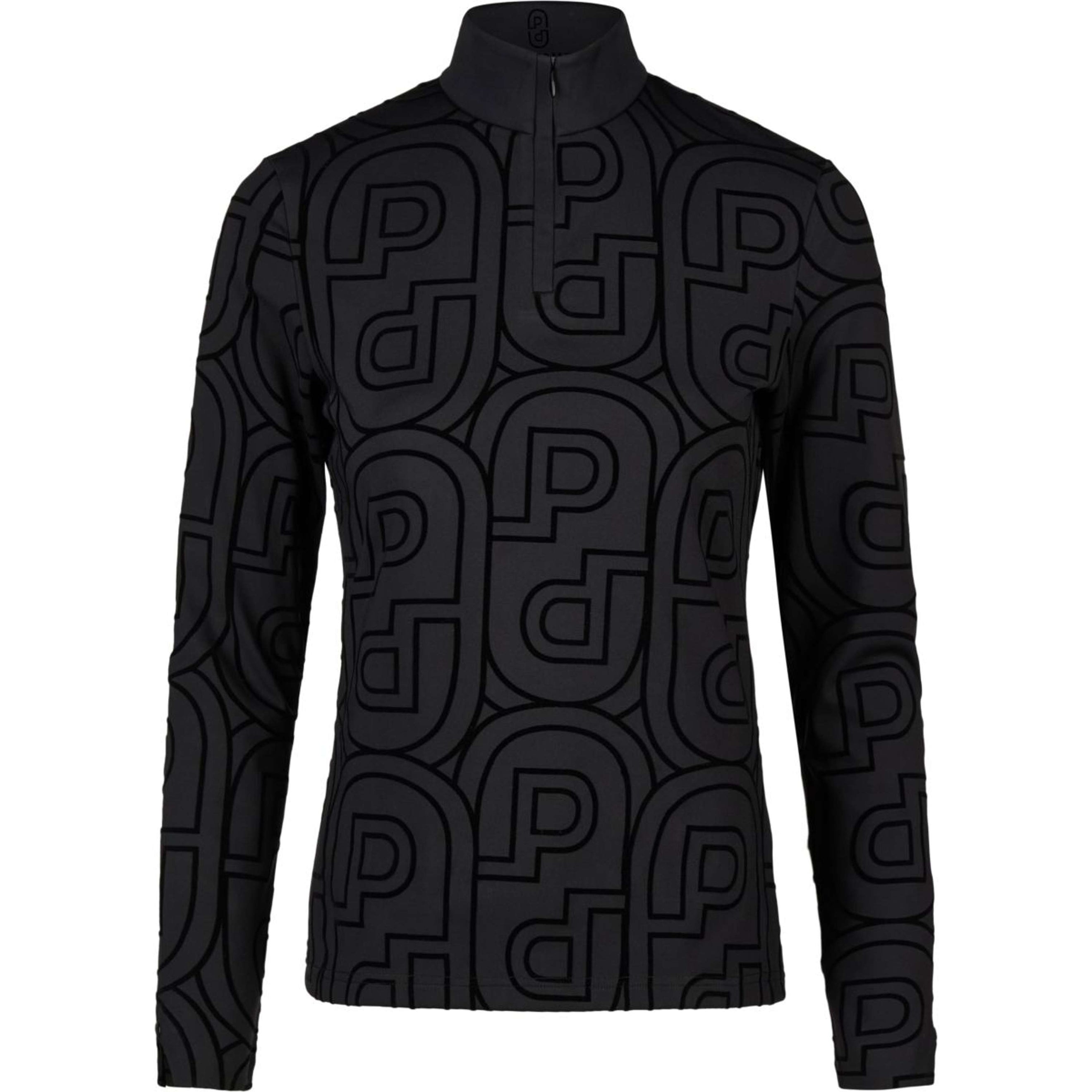 Pikeur Camiseta Zip Print Selection AW26 Mangas Largas Negro