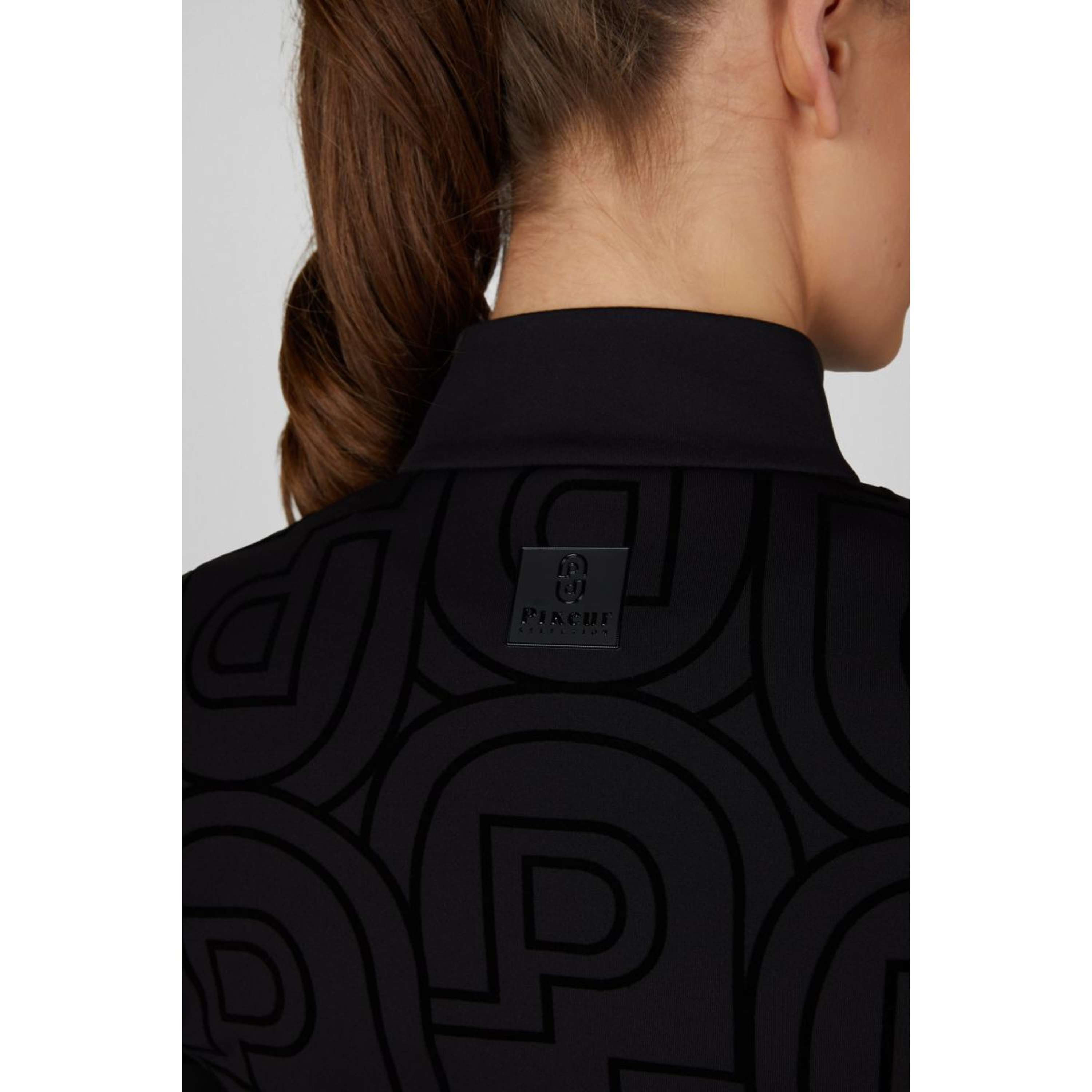 Pikeur Camiseta Zip Print Selection AW26 Mangas Largas Negro