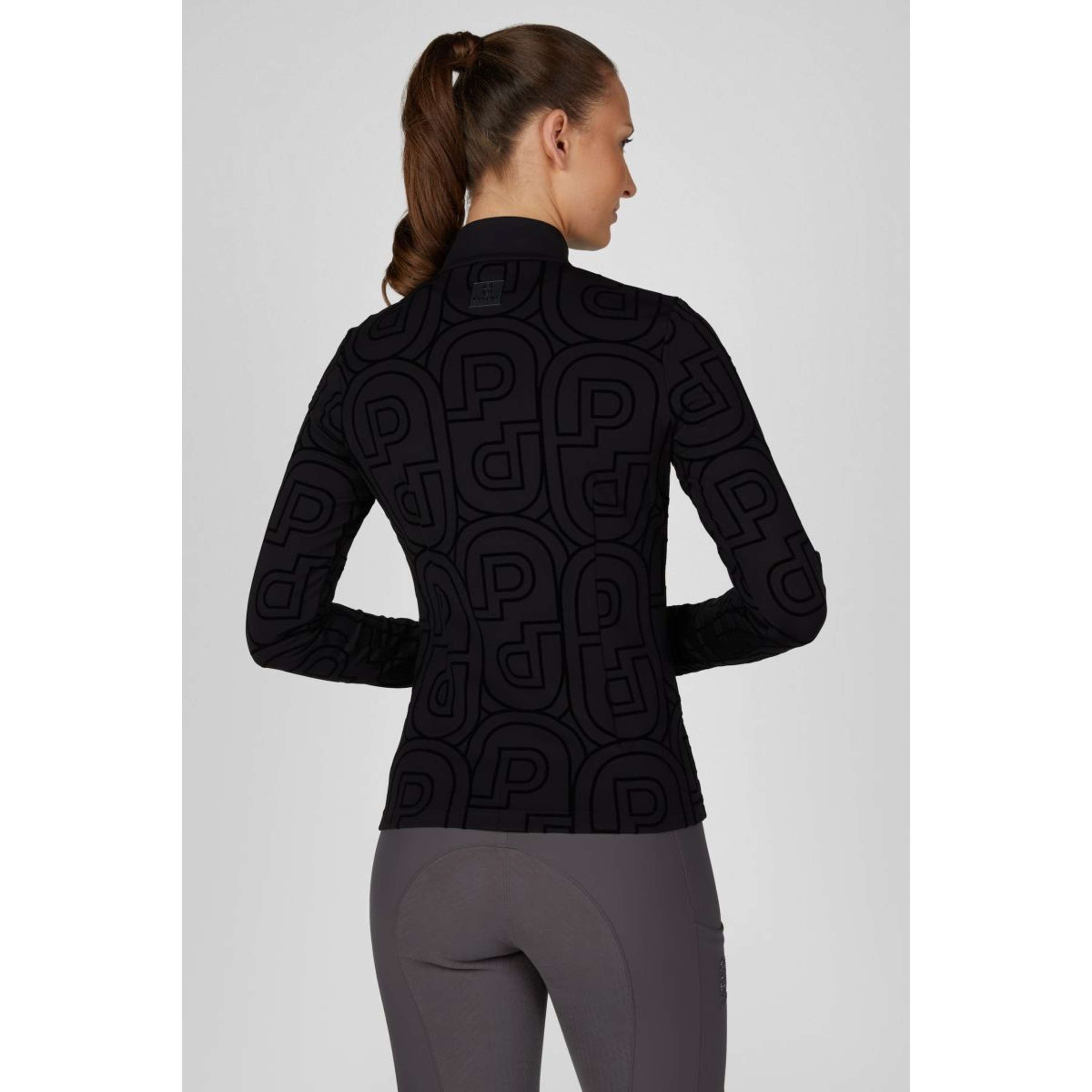 Pikeur Camiseta Zip Print Selection AW26 Mangas Largas Negro
