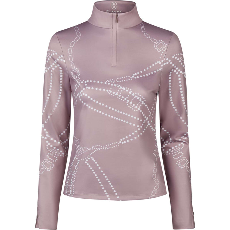 Pikeur Camiseta Zip Print Selection AW26 Mangas Largas Ash Mauve