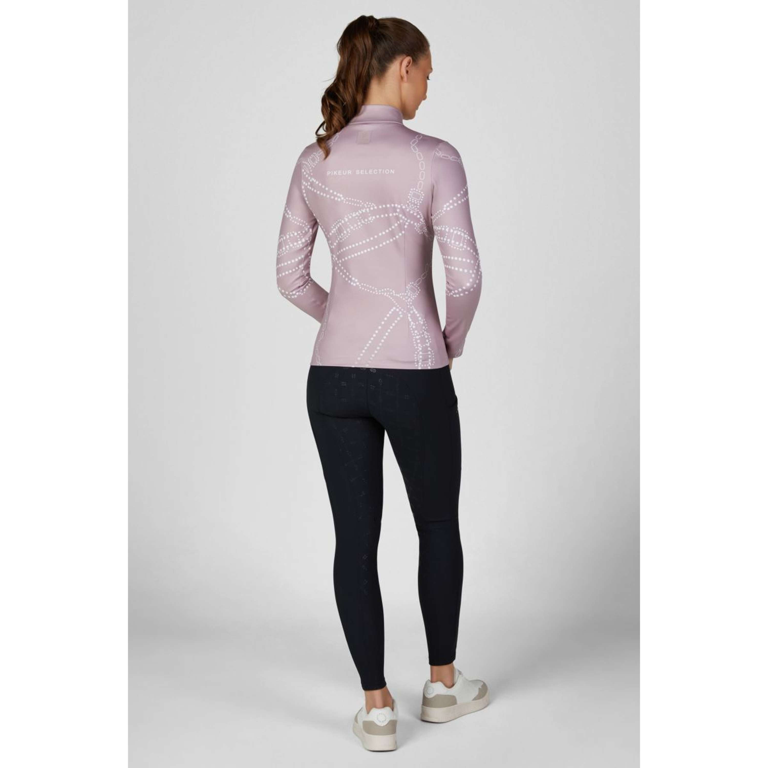 Pikeur Camiseta Zip Print Selection AW26 Mangas Largas Ash Mauve
