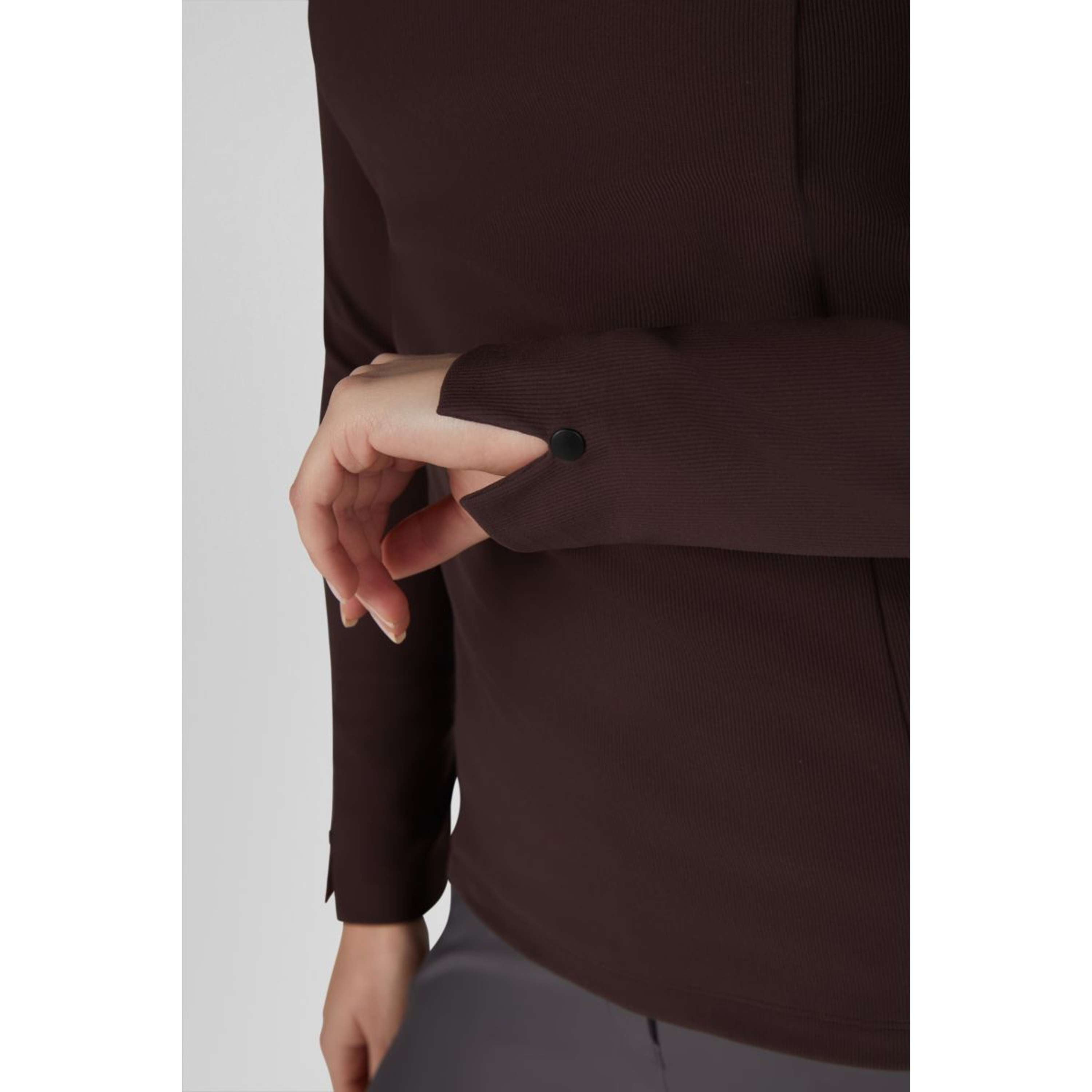 Pikeur Camiseta Zip Rip Selection AW26 Mangas Largas Marron chocolate