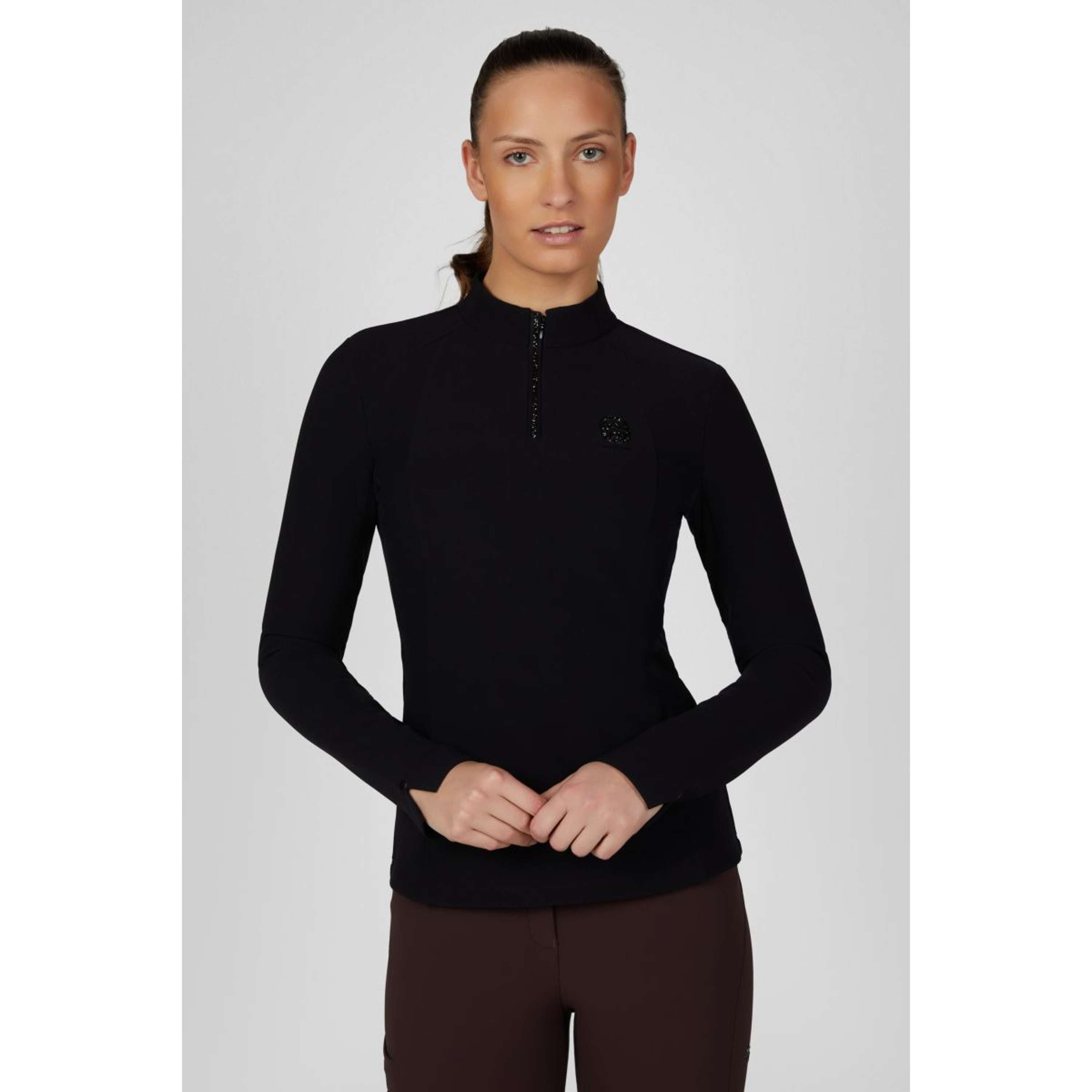 Pikeur Camiseta Zip Rip Selection AW26 Mangas Largas Negro