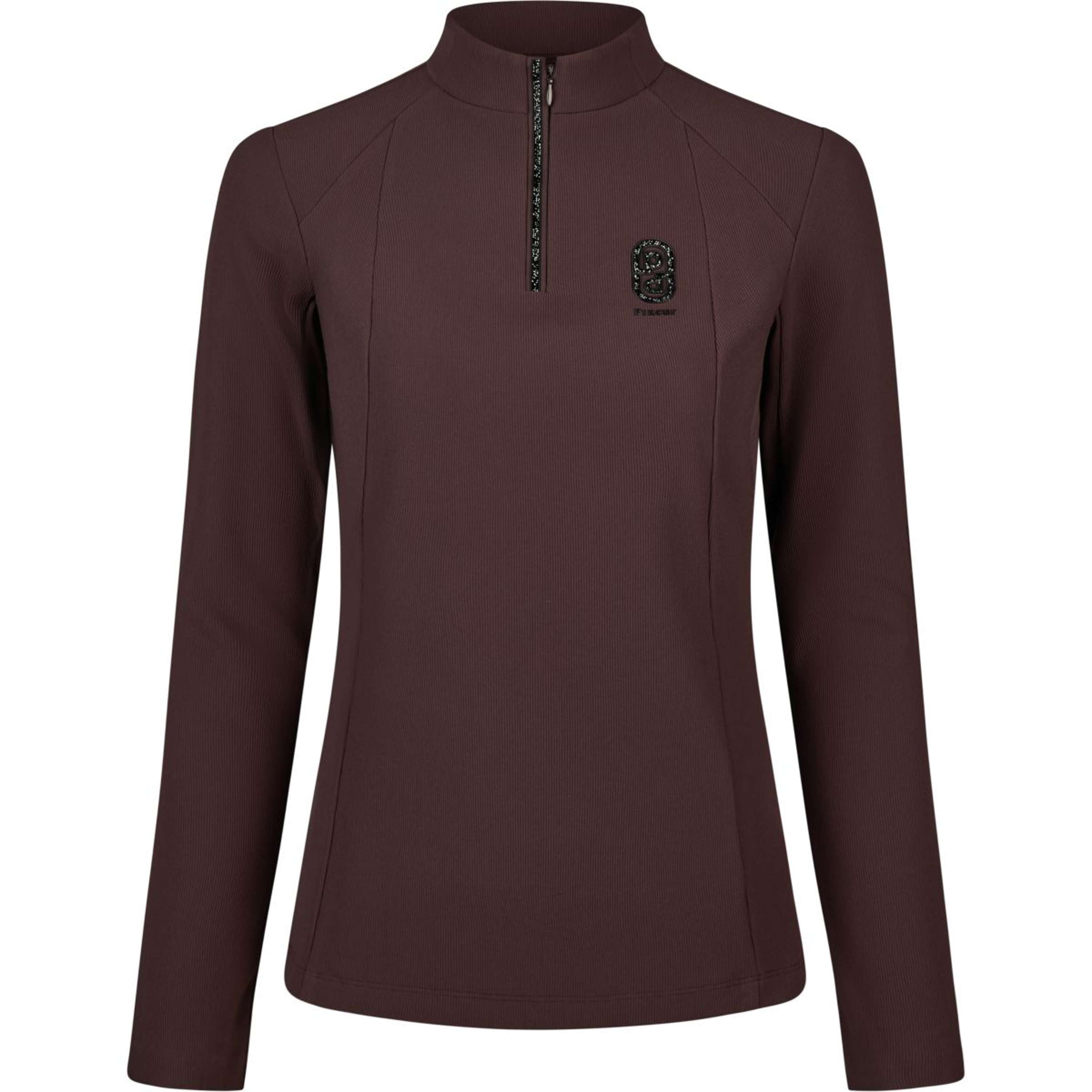 Pikeur Camiseta Zip Rip Selection AW26 Mangas Largas Marron chocolate