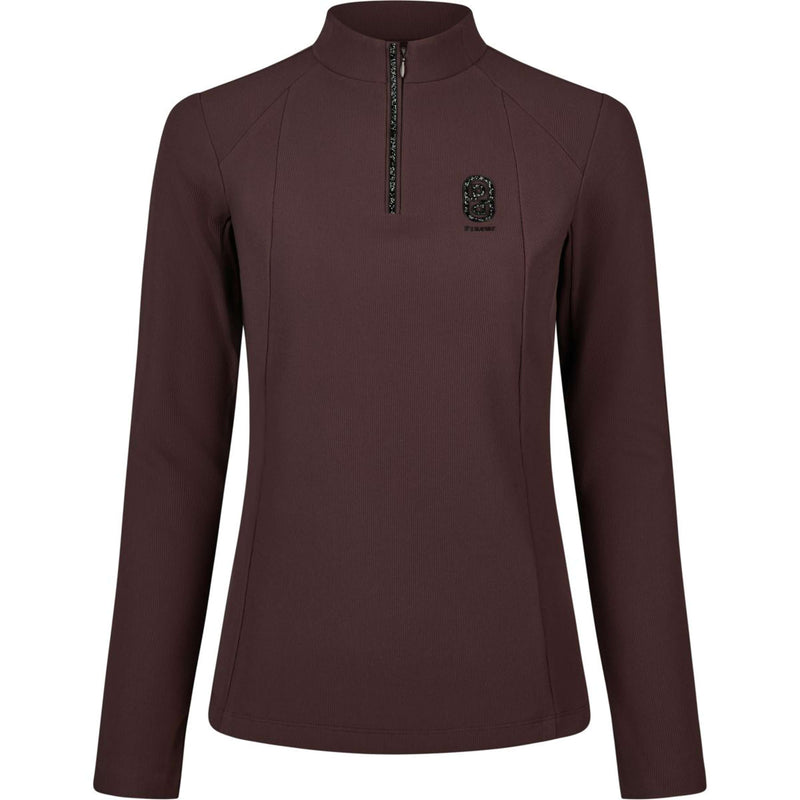Pikeur Camiseta Zip Rip Selection AW26 Mangas Largas Marron chocolate