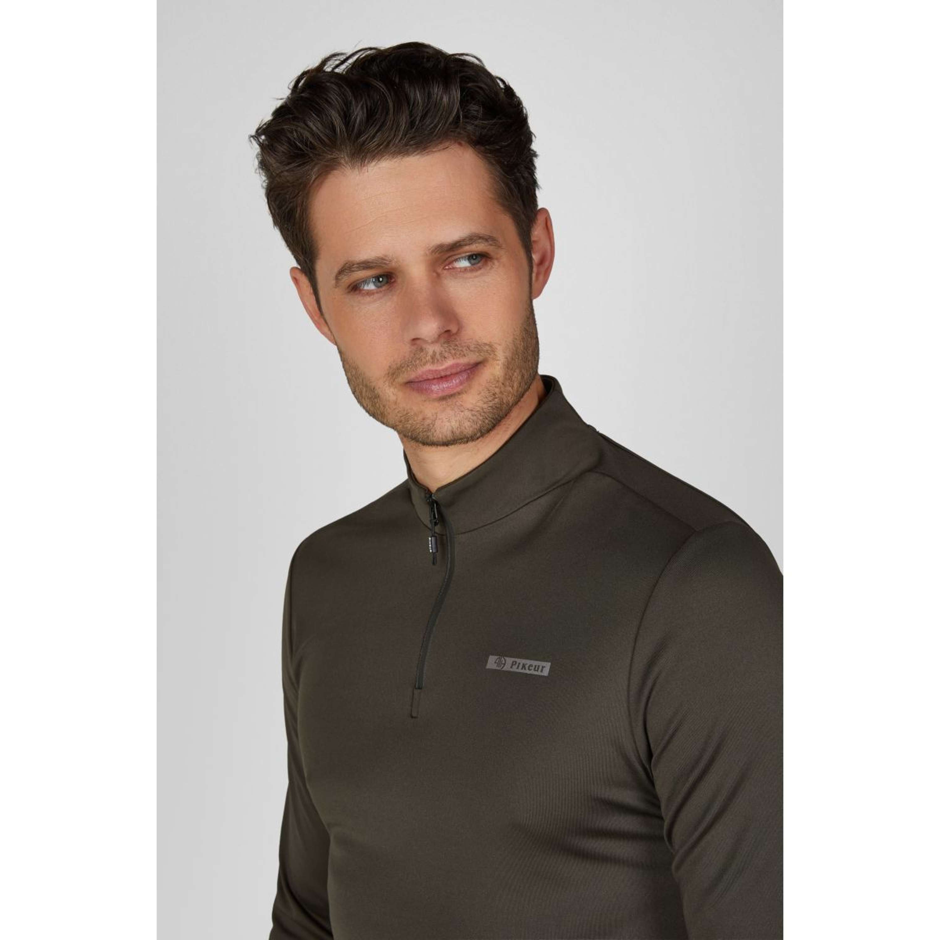 Pikeur Camiseta Zip Athleisure AW26 Hombres Verde Oliva