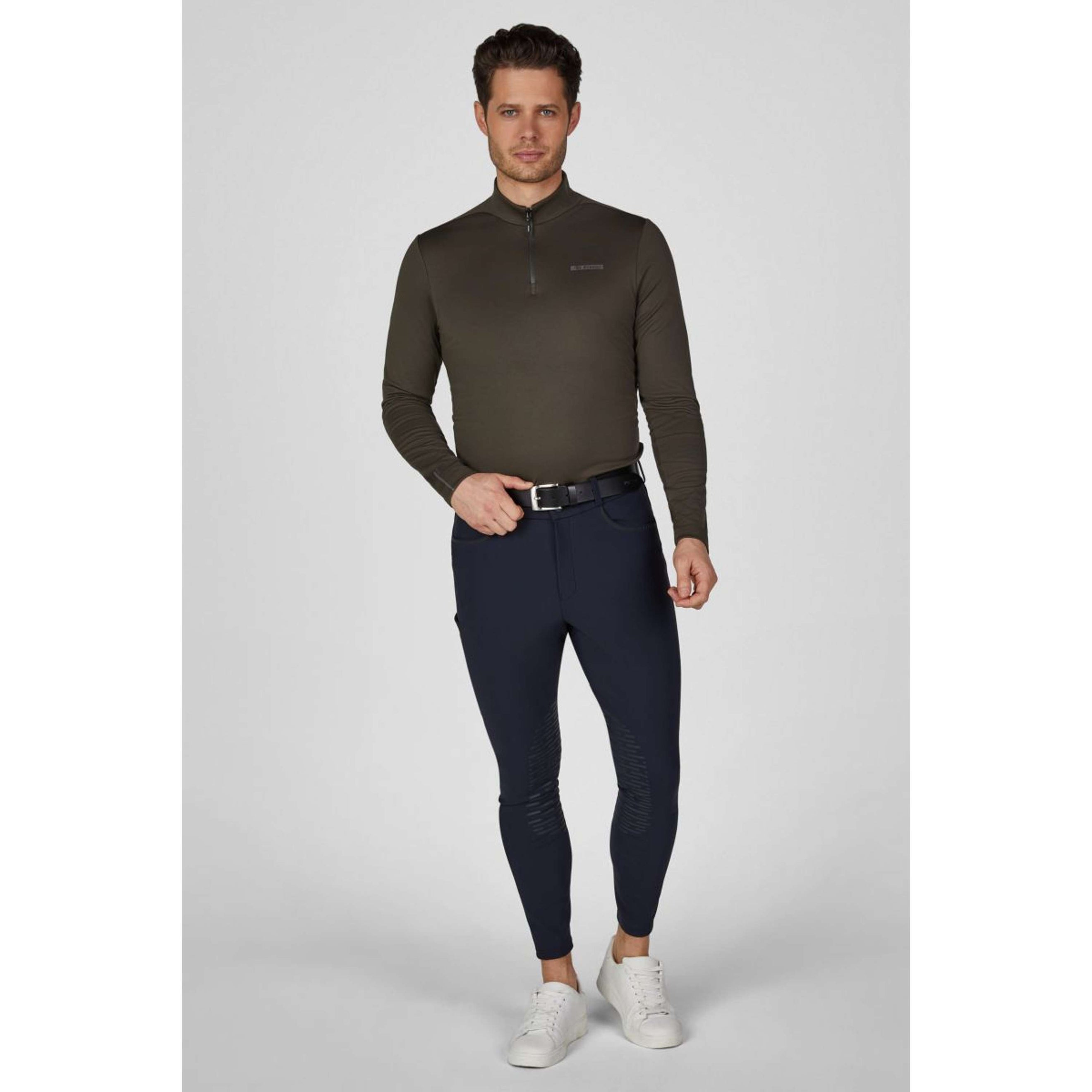 Pikeur Camiseta Zip Athleisure AW26 Hombres Verde Oliva