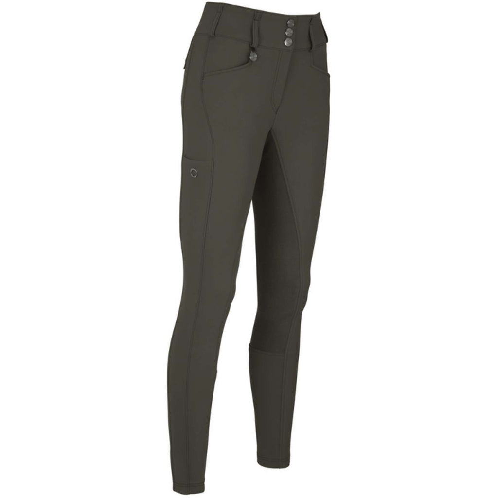 Pikeur Pantalón de Equitación New Candela Full Grip Flex Faux Leather Deep Khaki