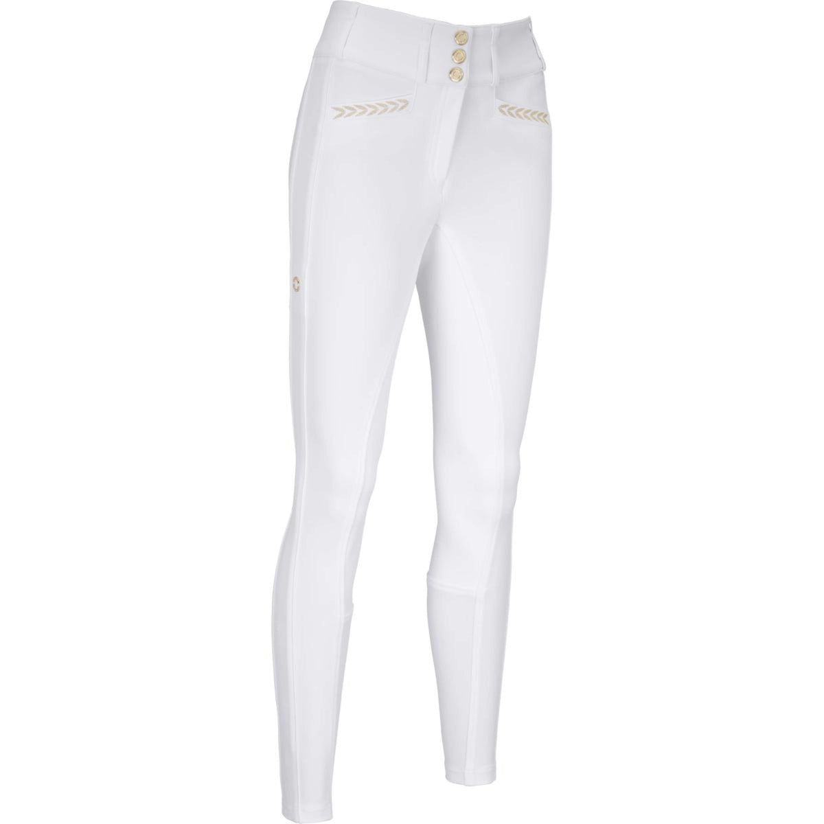 Pikeur Pantalón de Equitación New Candela Full Grip Flex Faux Leather Blanco