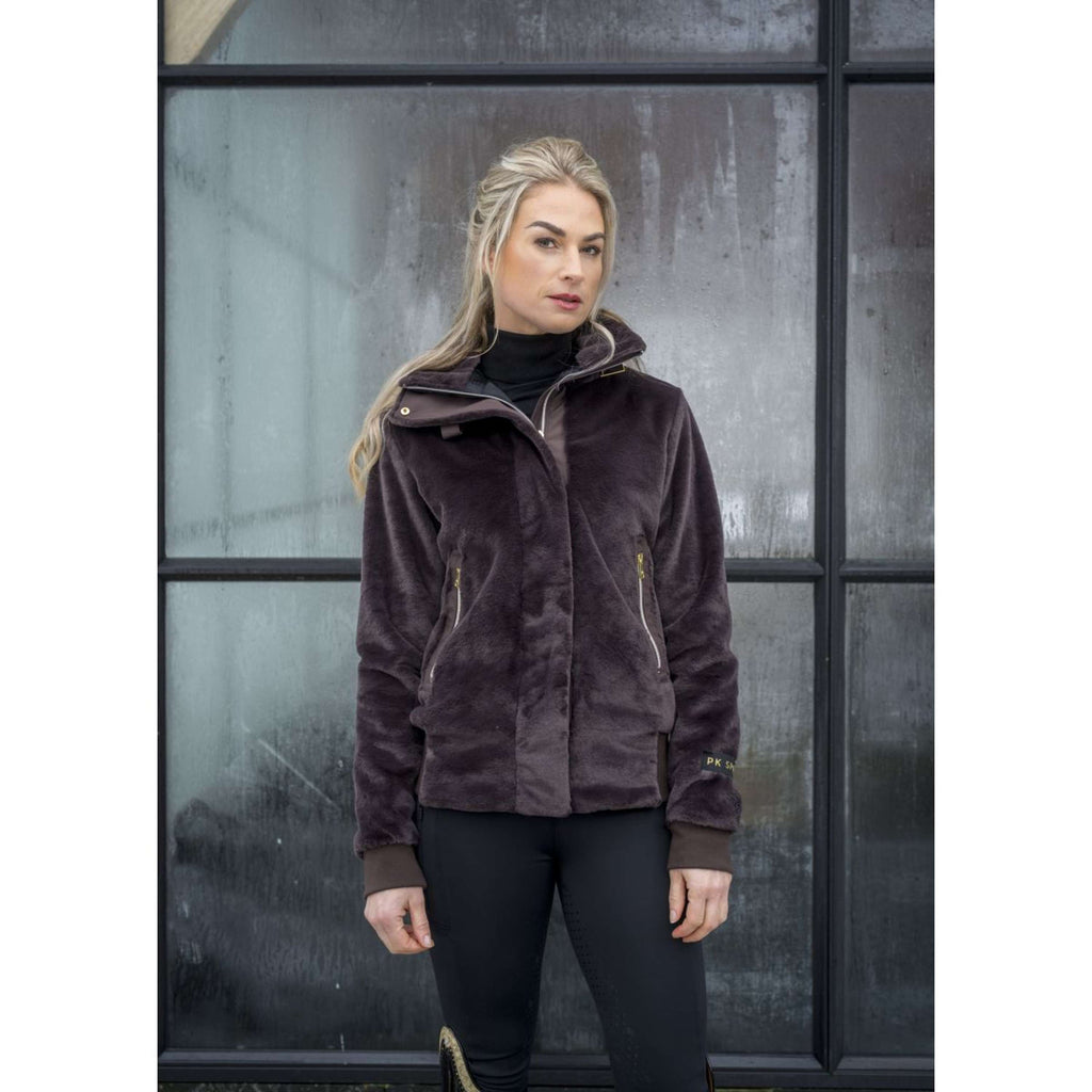 PK Sudadera con capucha y cremallera Tiamo Fluffy Cafe Marron