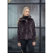PK Sudadera con capucha y cremallera Tiamo Fluffy Cafe Marron