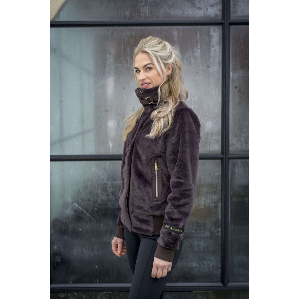 PK Sudadera con capucha y cremallera Tiamo Fluffy Cafe Marron