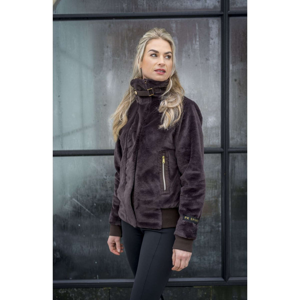 PK Sudadera con capucha y cremallera Tiamo Fluffy Cafe Marron