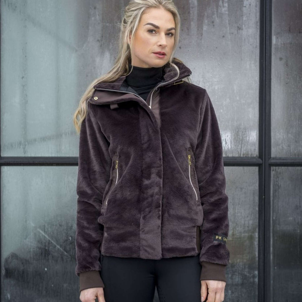 PK Sudadera con capucha y cremallera Tiamo Fluffy Cafe Marron