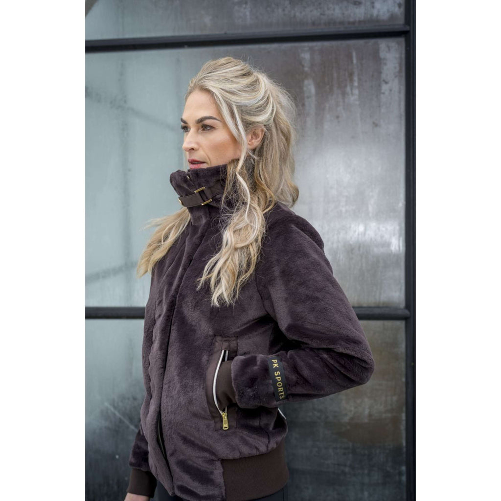 PK Sudadera con capucha y cremallera Tiamo Fluffy Cafe Marron