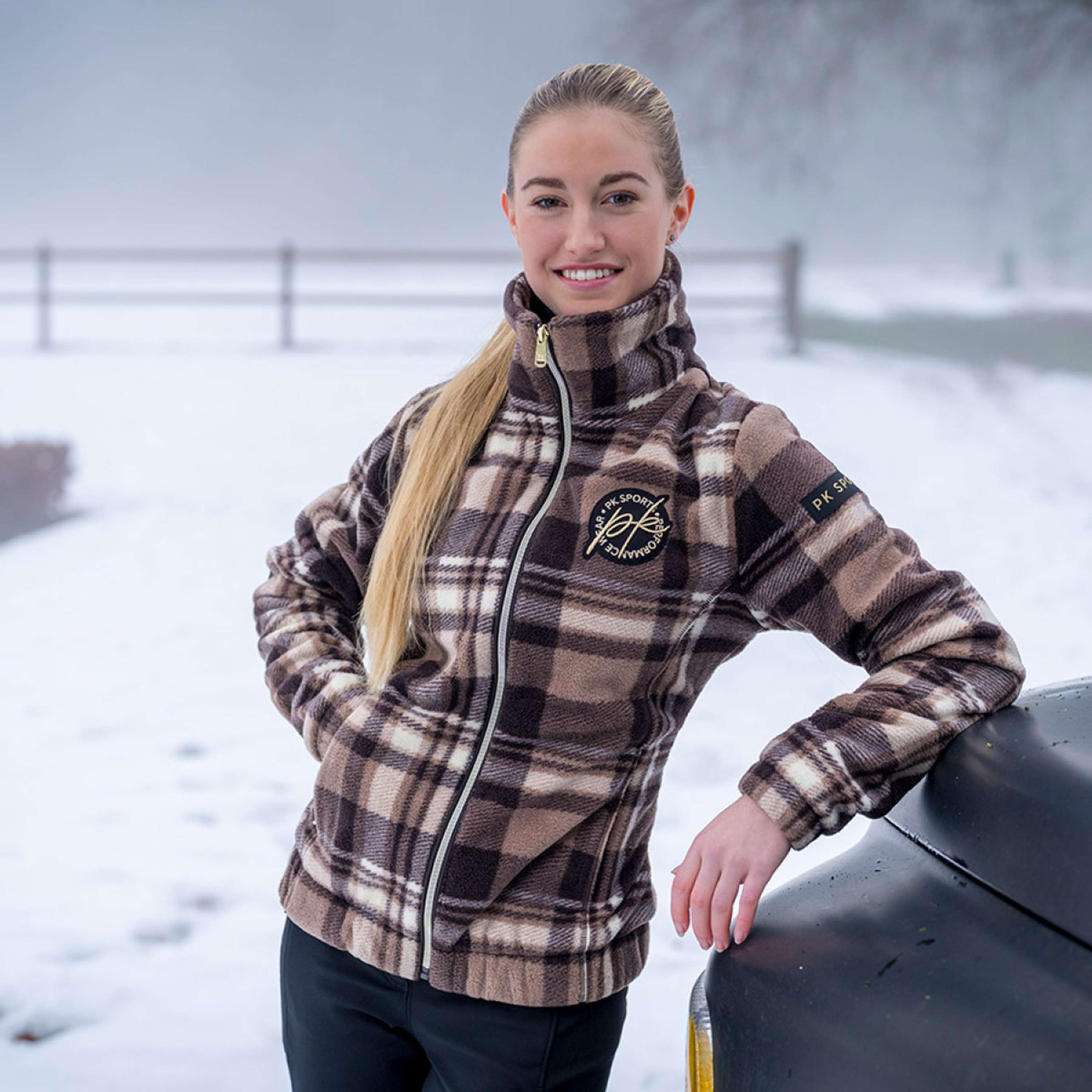 PK Sudadera con capucha y cremallera Timber Fluffy Cafe Marron