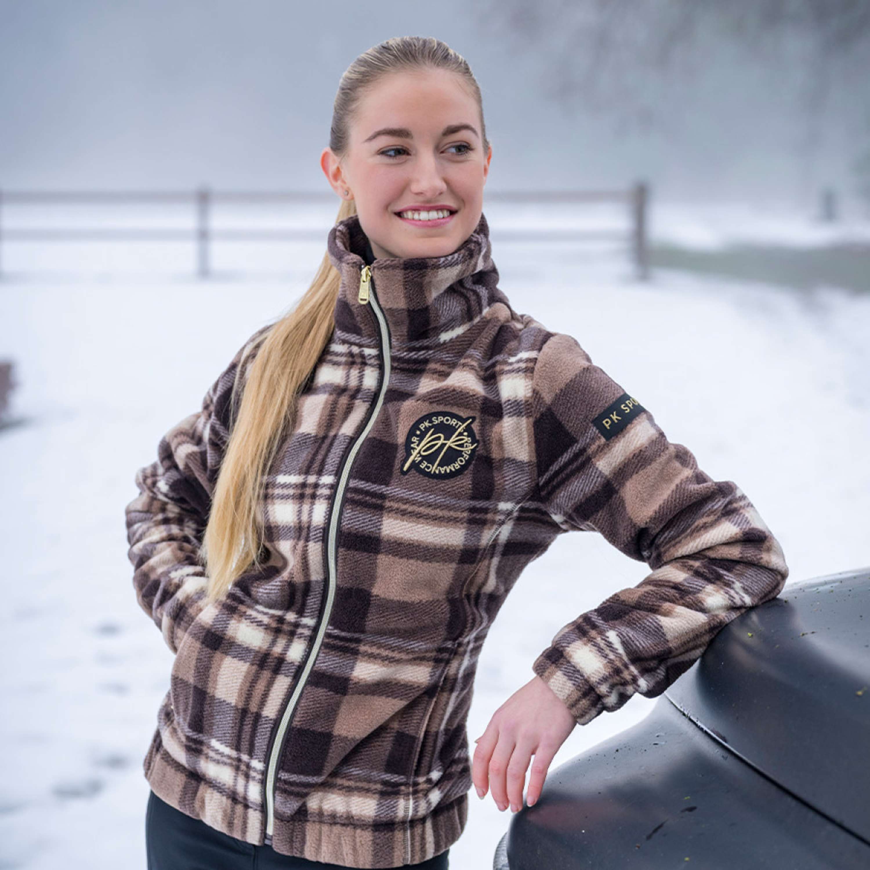 PK Sudadera con capucha y cremallera Timber Fluffy Cafe Marron