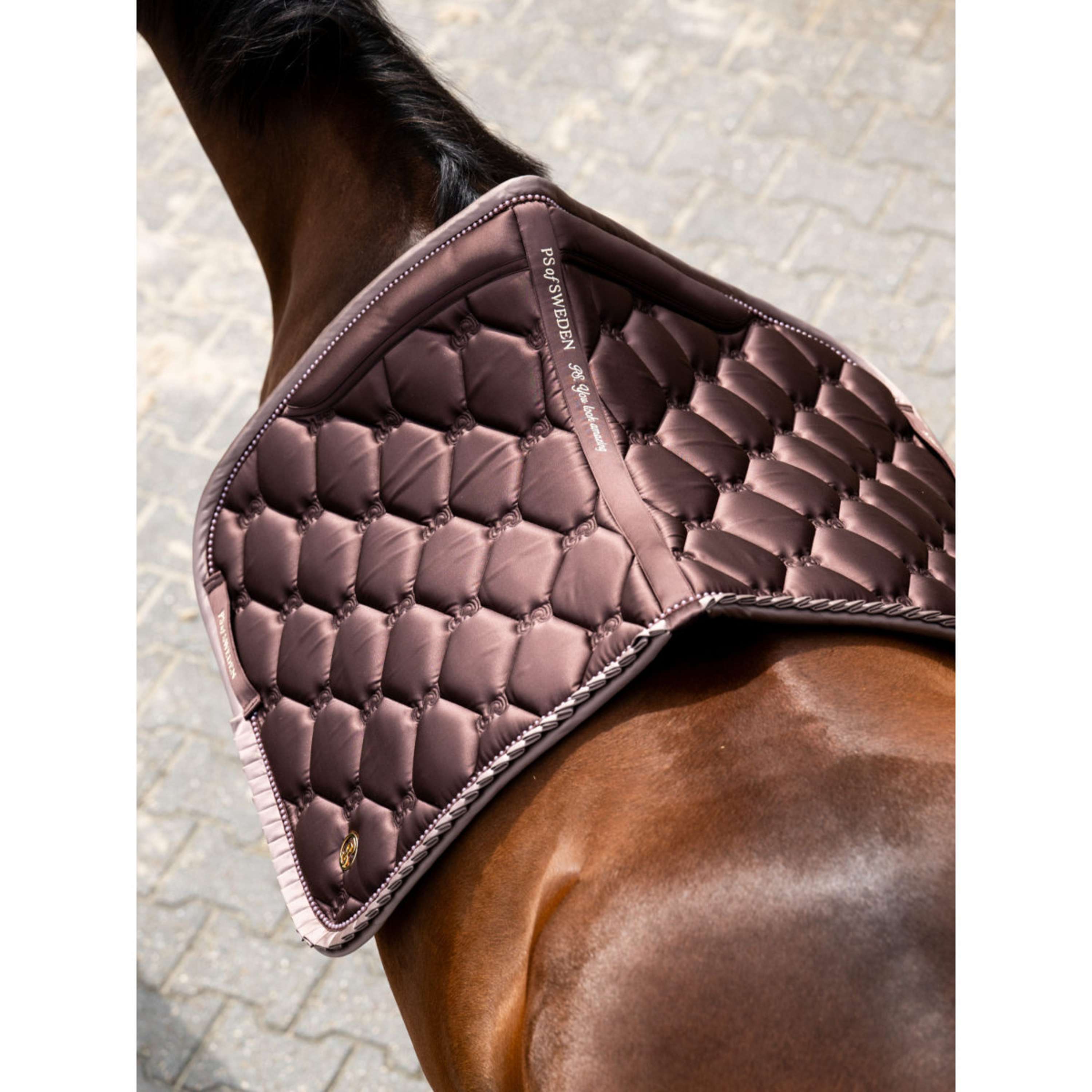 PS of Sweden Mantilla Ruffle Pearl Doma Clásica Marron Tierra