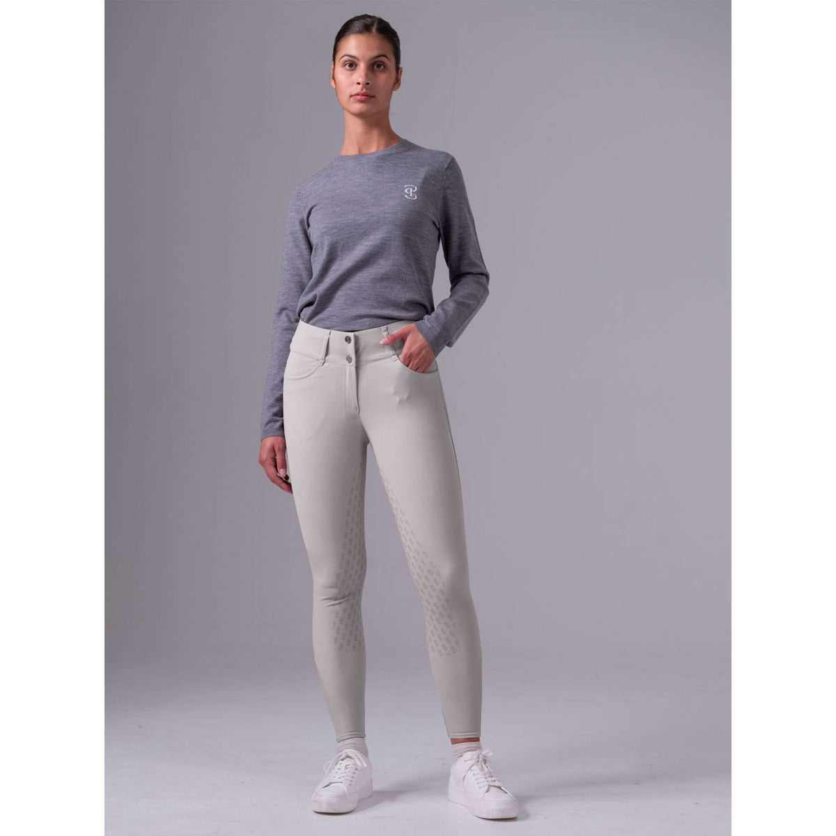 PS of Sweden Sweater PS Logo Mid Grey Melange
