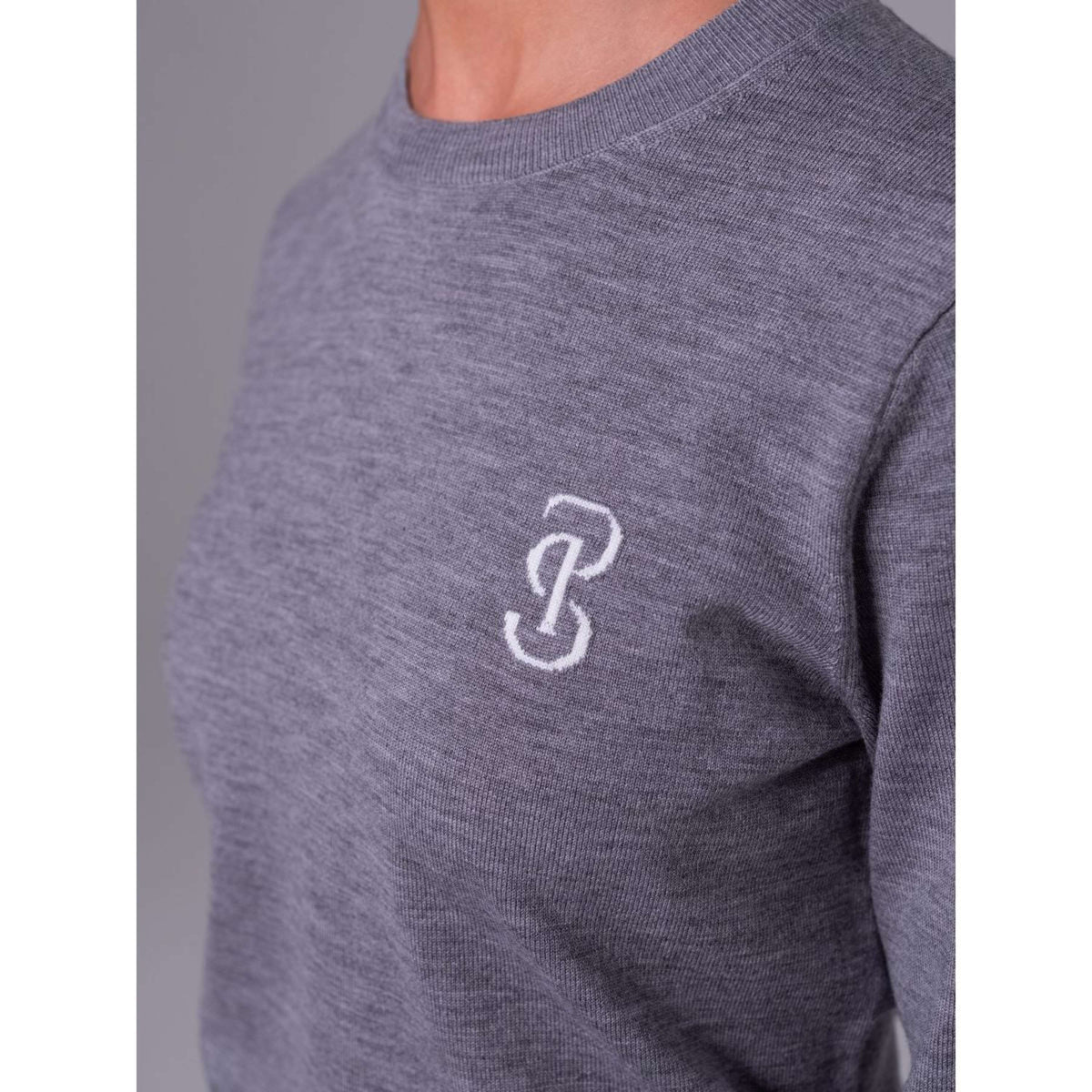 PS of Sweden Sweater PS Logo Mid Grey Melange