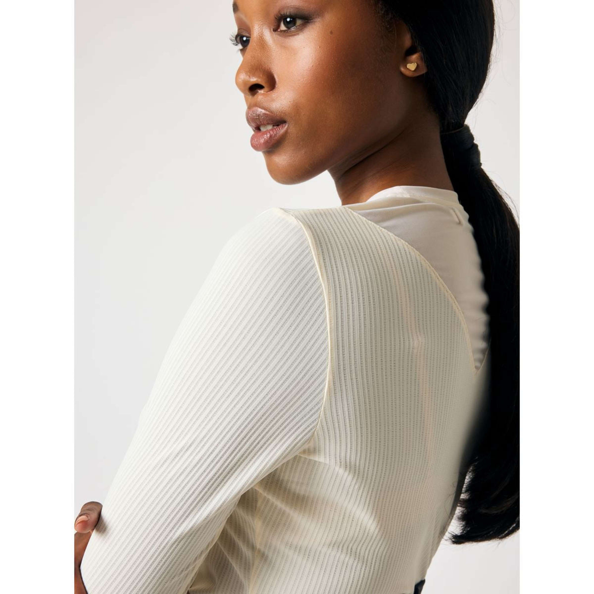 PS of Sweden Manga Larga Leandra Mesh Beige Vainilla