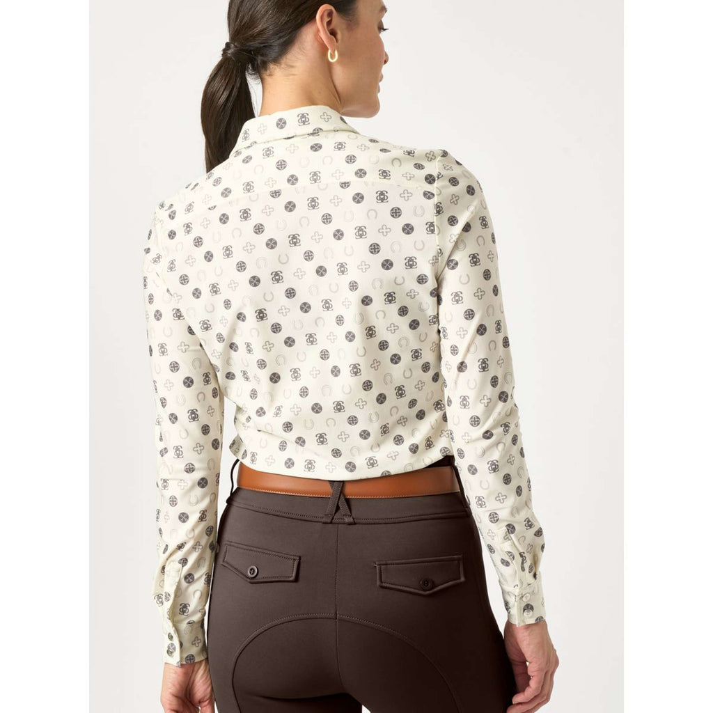 PS of Sweden Camiseta Valerie Printed Mangas Largas Off White Monogram