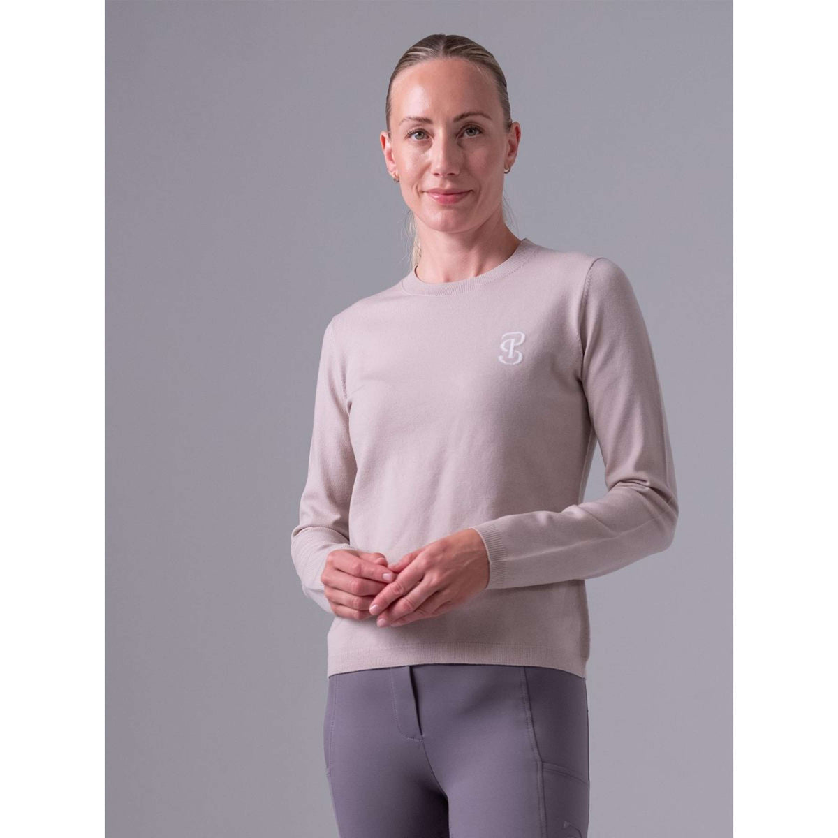 PS of Sweden Suéter PS Logo Silk Taupe