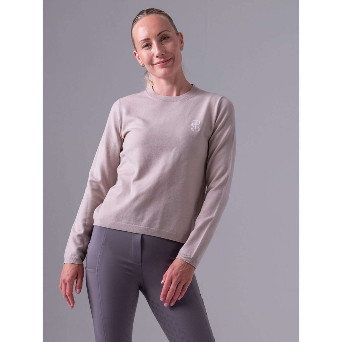 PS of Sweden Suéter PS Logo Silk Taupe