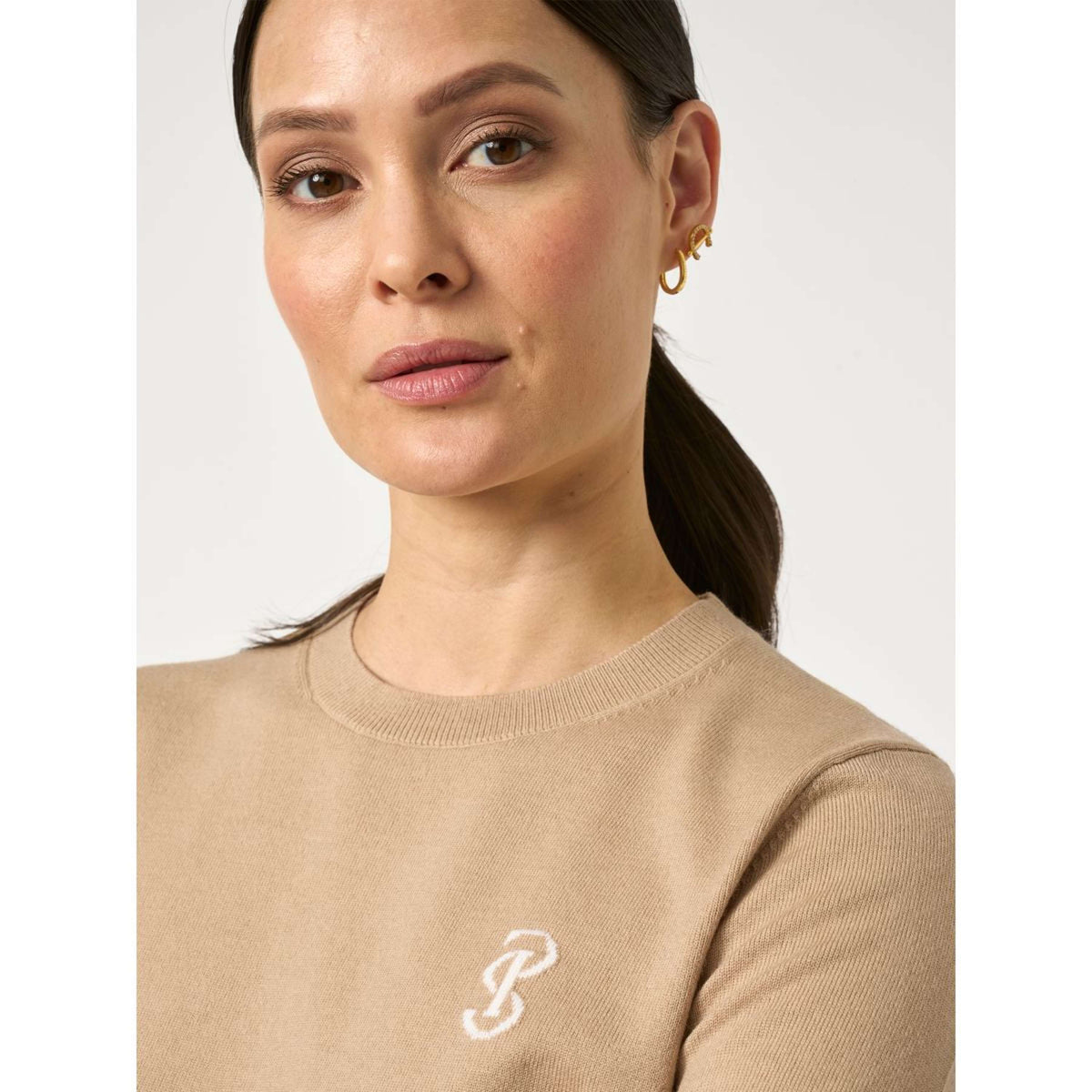 PS of Sweden Suéter PS Logo Desert Beige
