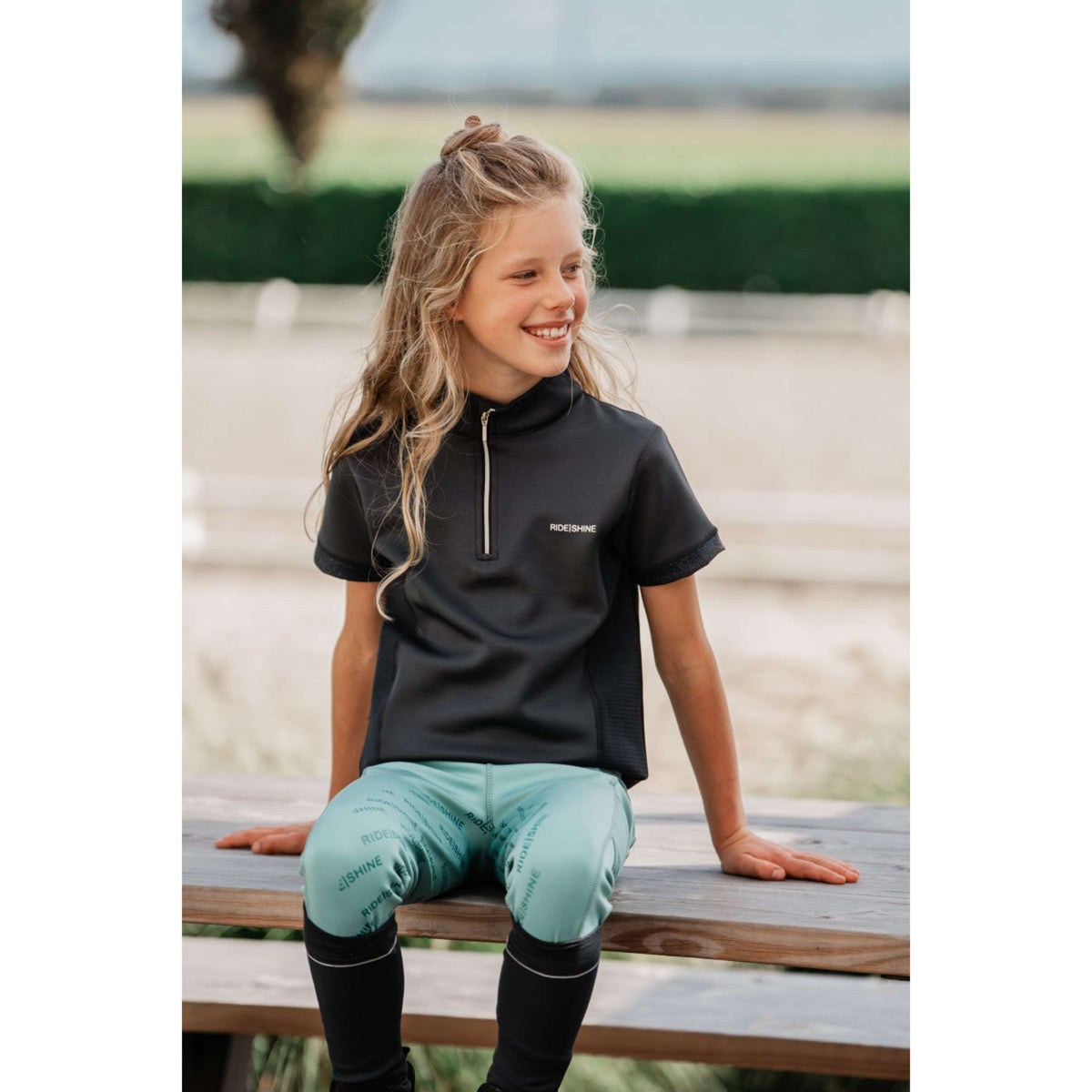 Red Horse Legging de Equitación Mitsu Full Grip Eucalyptus Green