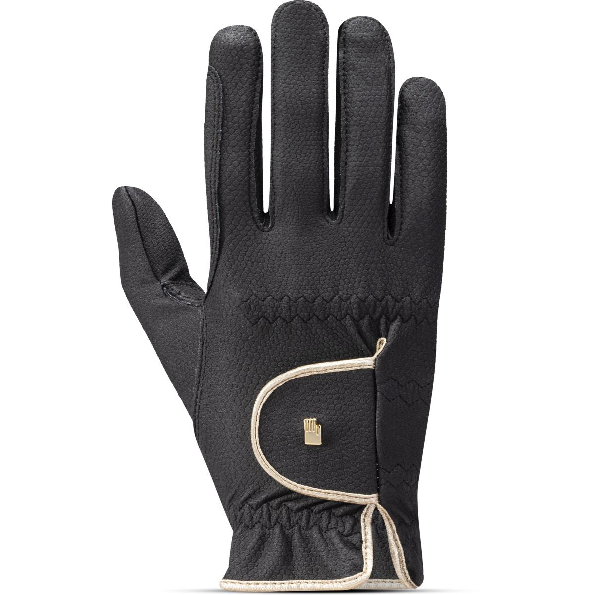 Roeckl Guantes de Equitación Lona Negro/Oro