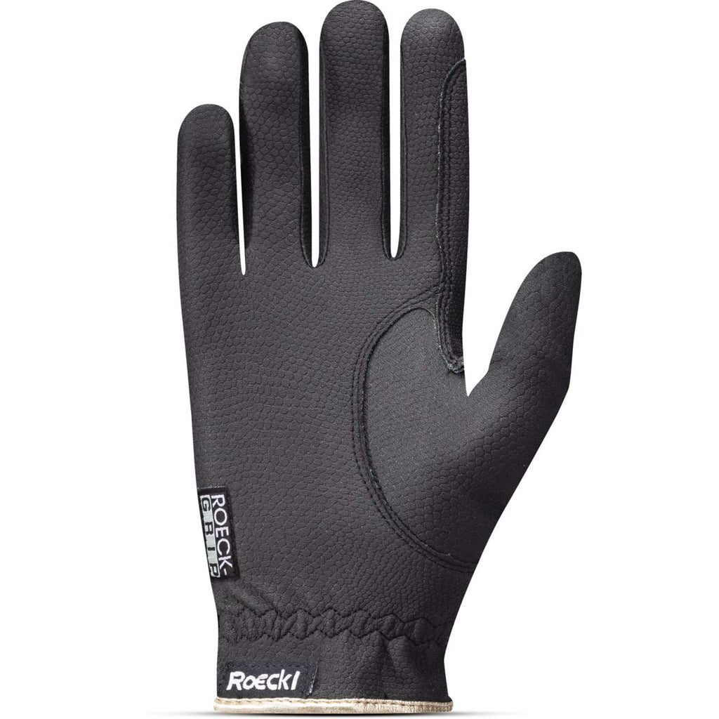 Roeckl Guantes de Equitación Lona Negro/Oro