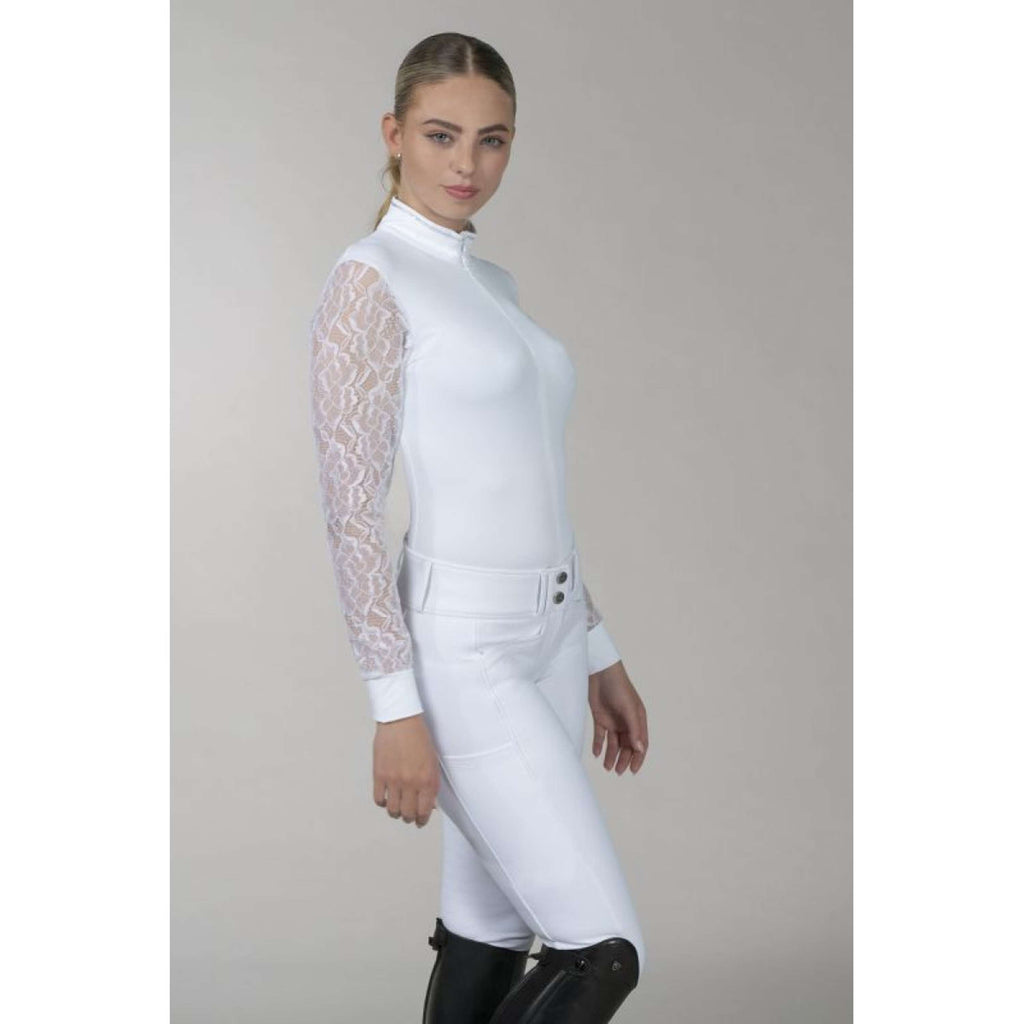Schockemöhle Camiseta de Competición SPAlicia Lange mouwen Optical White