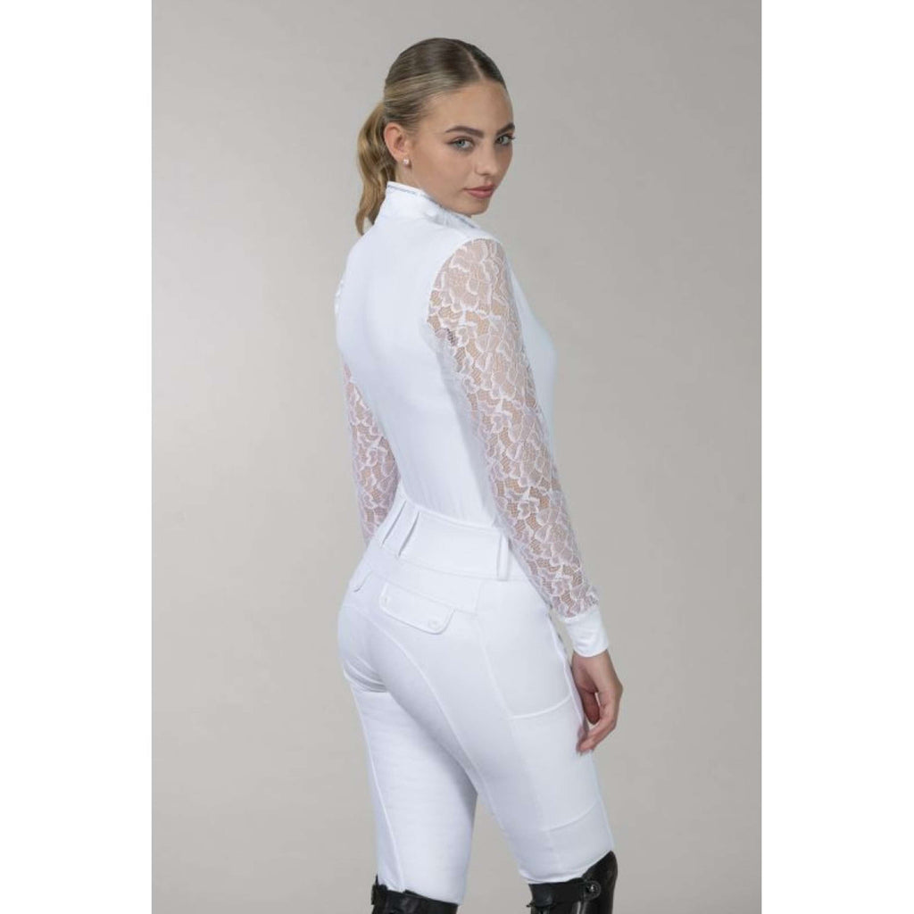 Schockemöhle Camiseta de Competición SPAlicia Lange mouwen Optical White