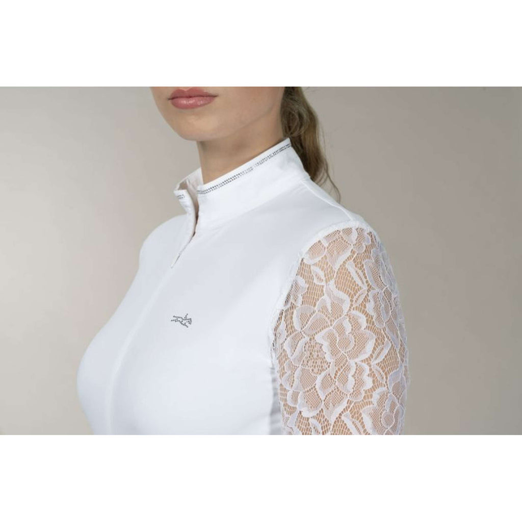 Schockemöhle Camiseta de Competición SPAlicia Lange mouwen Optical White