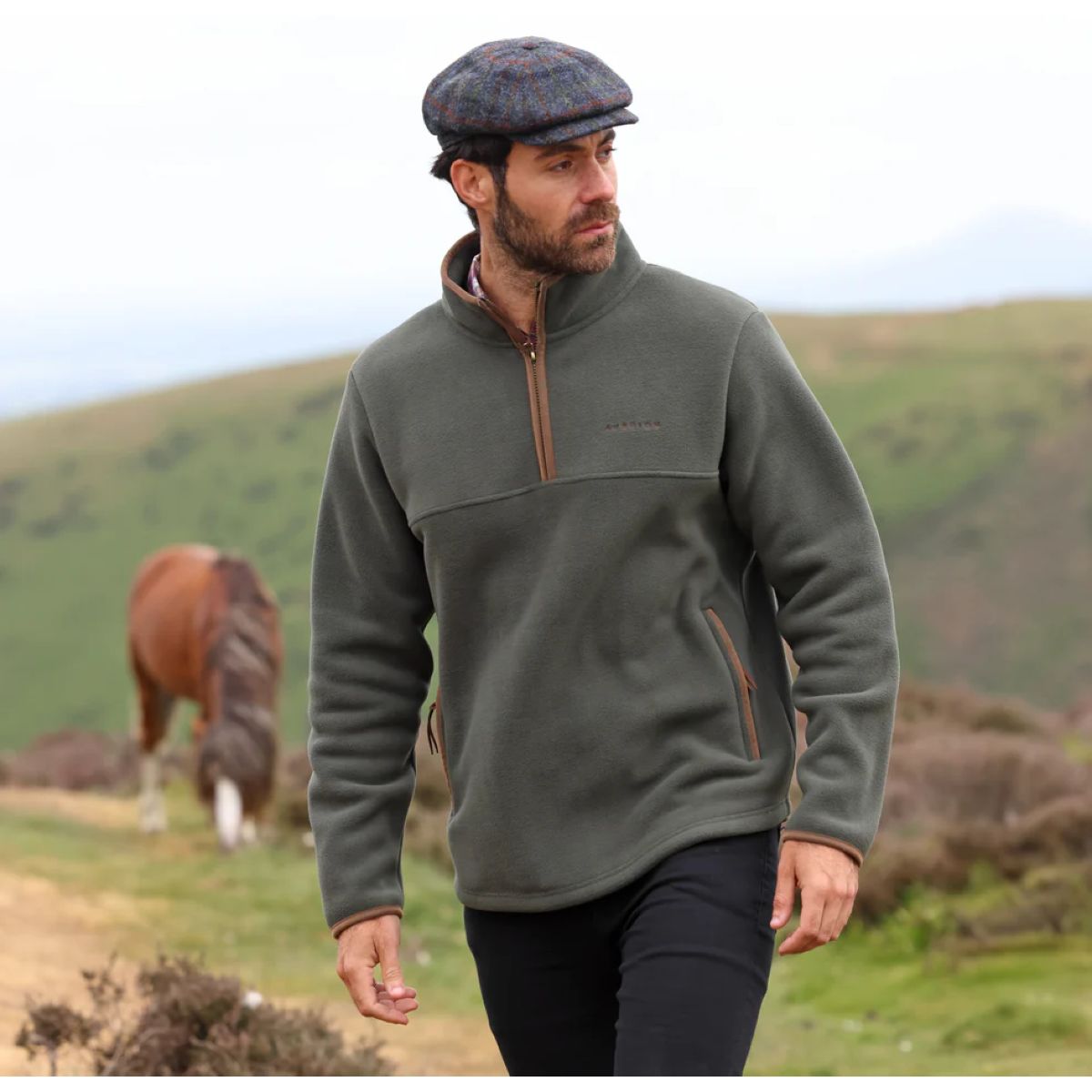 Aubrion by Shires Suéter Original Fleece Hombres Verde