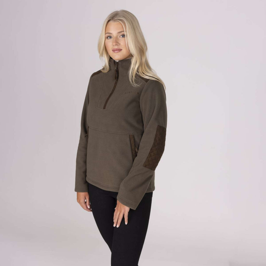 Aubrion by Shires Suéter Heritage Fleece Oliva oscura