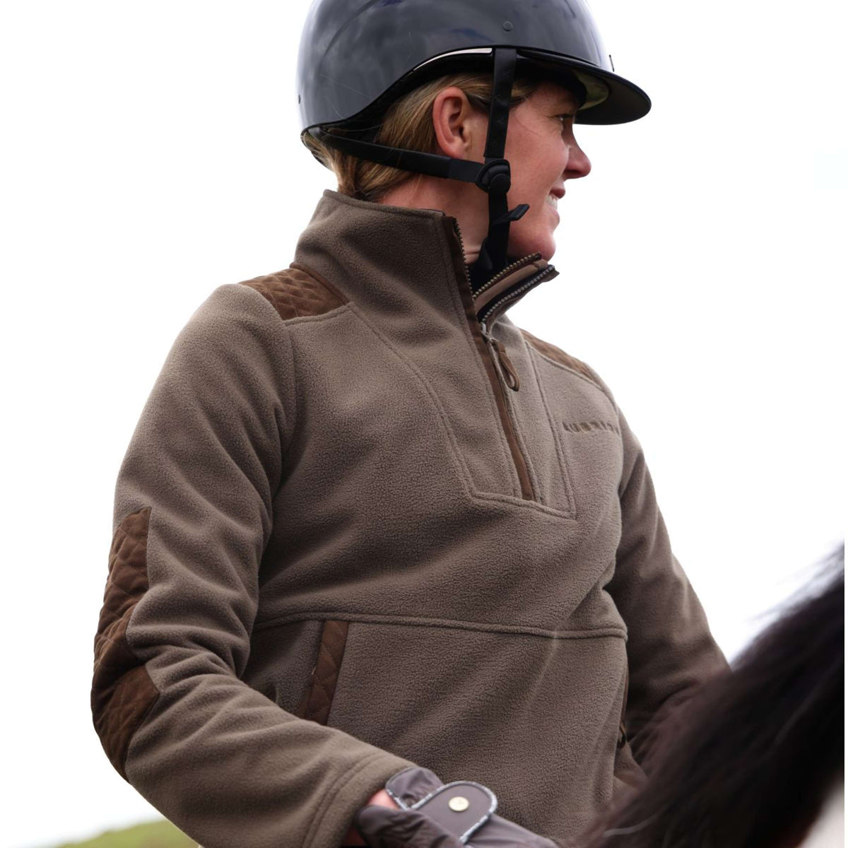 Aubrion by Shires Suéter Heritage Fleece Oliva oscura