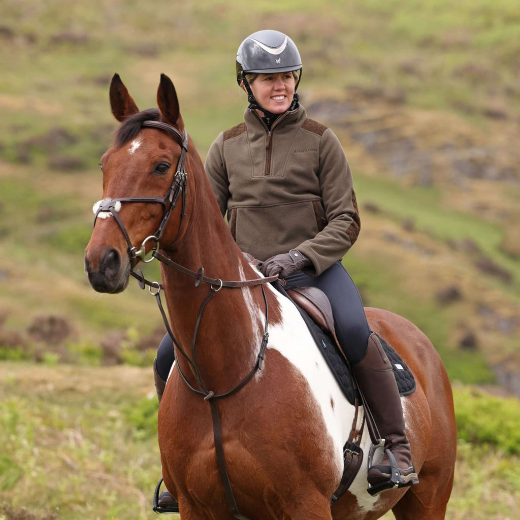Aubrion by Shires Suéter Heritage Fleece Oliva oscura