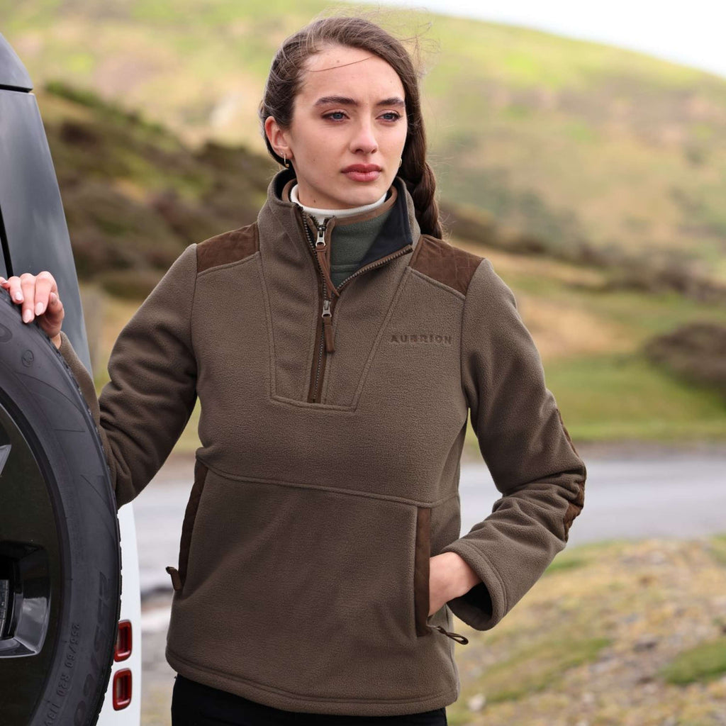 Aubrion by Shires Suéter Heritage Fleece Oliva oscura