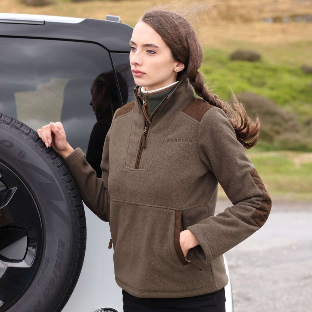 Aubrion by Shires Suéter Heritage Fleece Oliva oscura