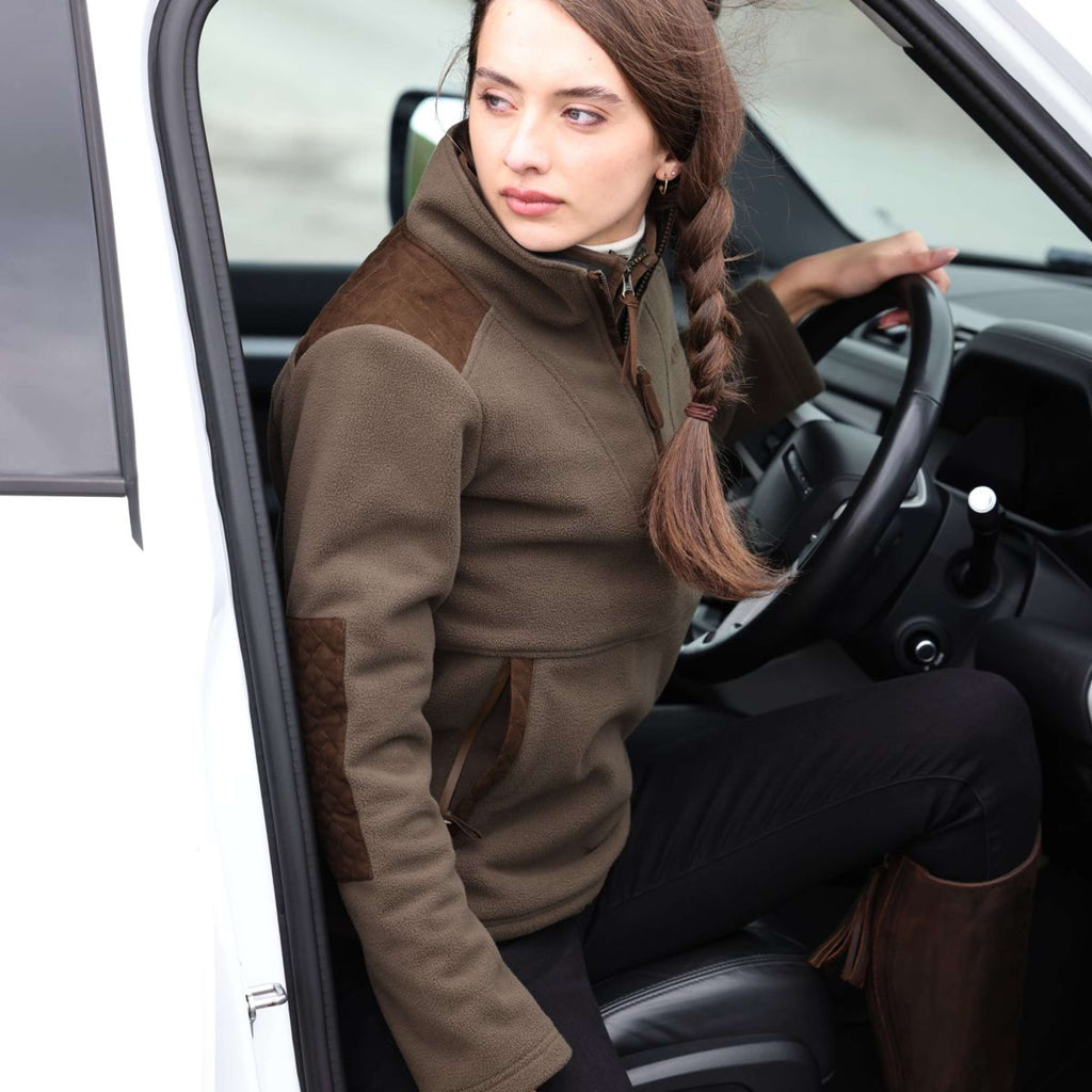 Aubrion by Shires Suéter Heritage Fleece Oliva oscura