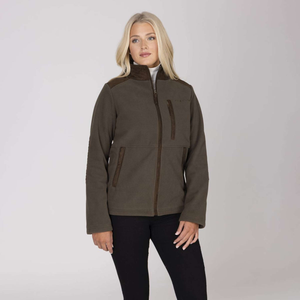 Aubrion by Shires Sudadera con capucha y cremallera Heritage Fleece Oliva oscura