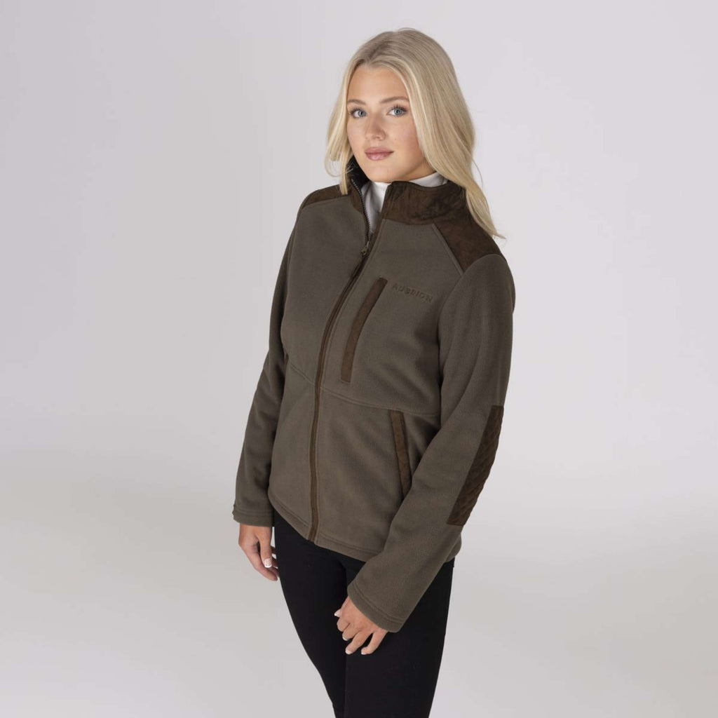 Aubrion by Shires Sudadera con capucha y cremallera Heritage Fleece Oliva oscura