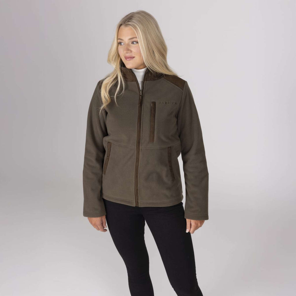 Aubrion by Shires Sudadera con capucha y cremallera Heritage Fleece Oliva oscura