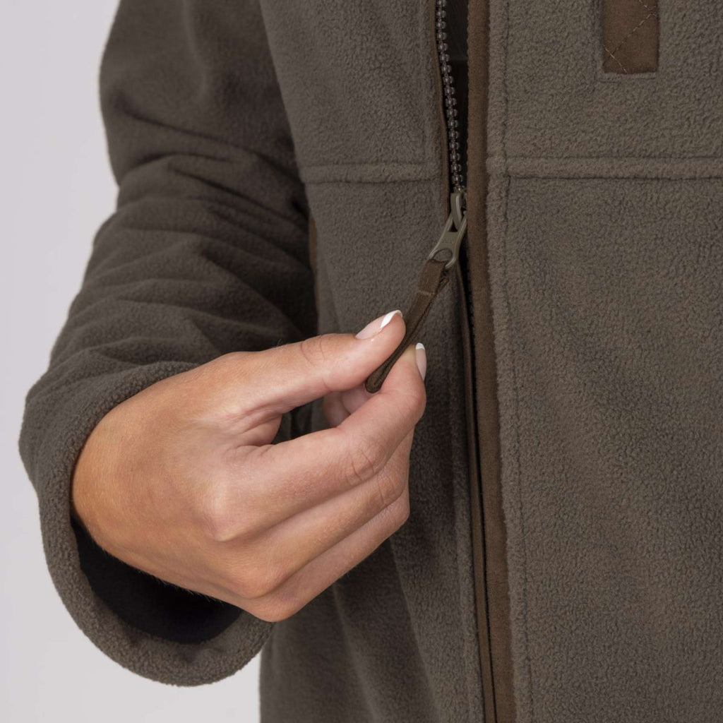Aubrion by Shires Sudadera con capucha y cremallera Heritage Fleece Oliva oscura