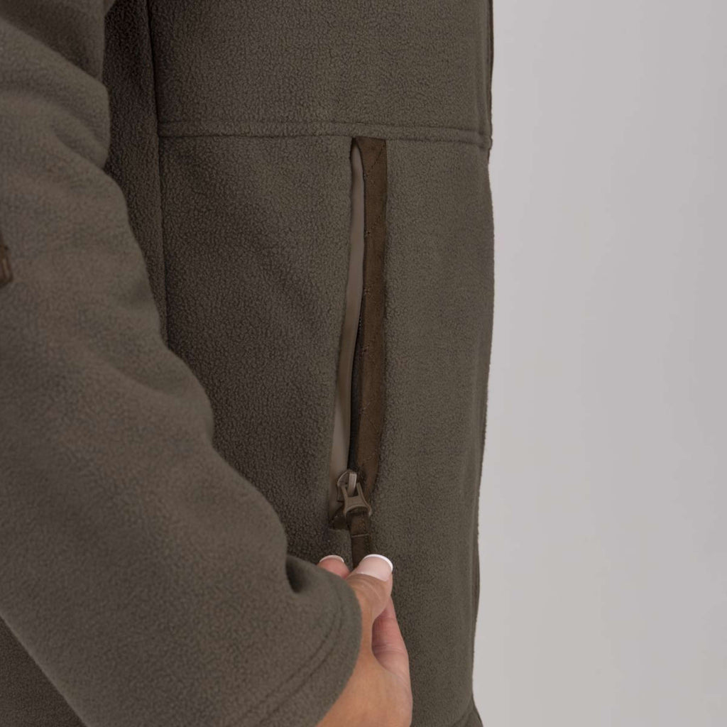 Aubrion by Shires Sudadera con capucha y cremallera Heritage Fleece Oliva oscura