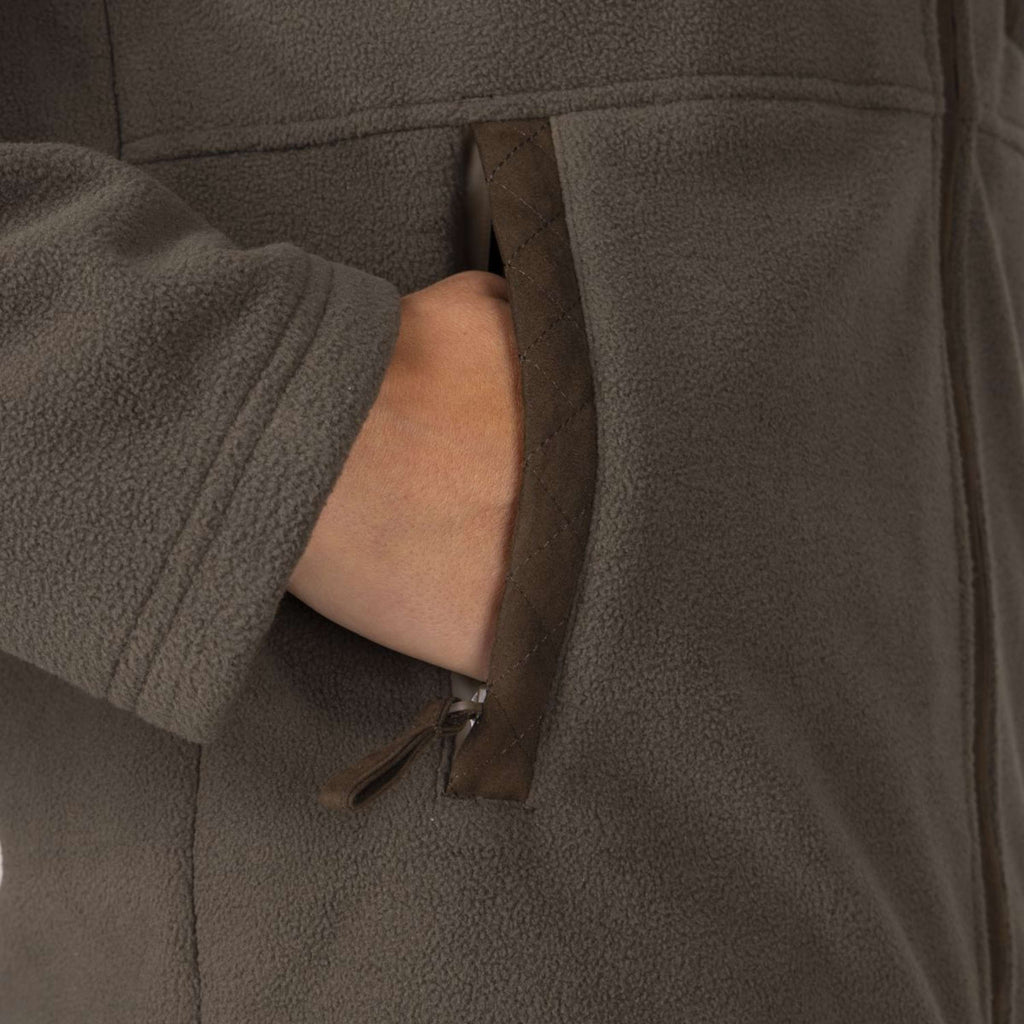 Aubrion by Shires Sudadera con capucha y cremallera Heritage Fleece Oliva oscura
